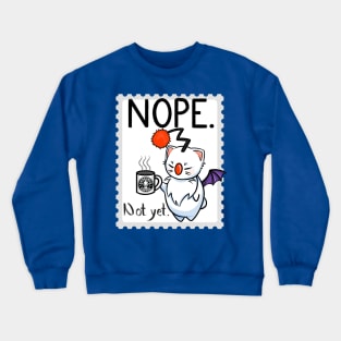 NOPE. (non-explicit) Moogle from Final Fantasy drinking coffee Crewneck Sweatshirt